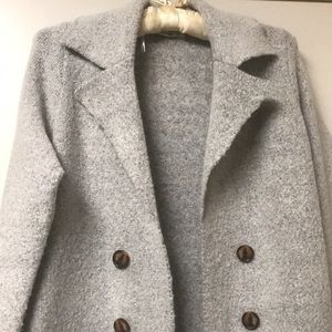 - light grey coat / long cardigan NEW Sz S 2 pockets